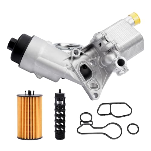 55566784 Engine Oil Cooler Filter Housing Assembly Adapter Kit with Gasket, Insert, Cap for 2011-2021 Cruze Trax Encore 1.4L Turbo, OE# 650039, 8817991400