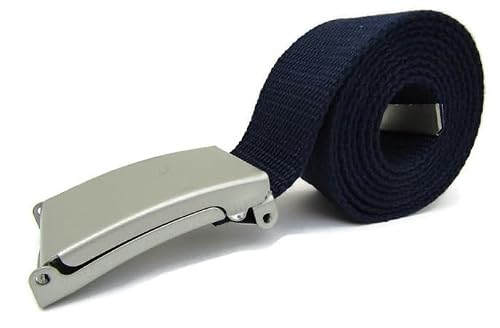 Theglovehut Unisex Navy Blue Cotton Canvas Webbing Belt Buckle (, Extra Extra Large 48")