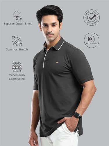 Image of STELLERS Men's Premium Softberry Pique Polo T-Shirt | Feather Touch Feel |Regular Fit| Odour Resistant| Anti-Static| Wrinkle Free | Quick Dry | Stretchable | Lightweight | Sweat-Proof