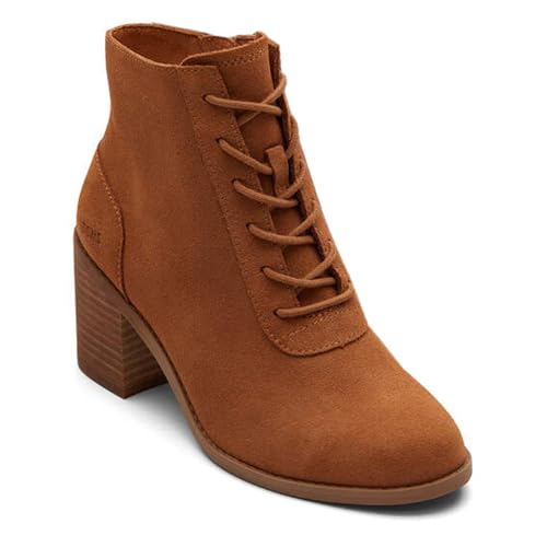 TOMS Femme Lacets Evelyn Bottine, Suède Camel, 42.5 EU