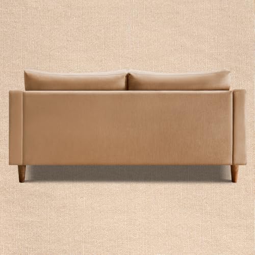 Image of Duroflex Ease Plus - 3 Seater Sofa Set for Living Room | 3 Year Warranty | Premium Wooden Frame Sofa | Anti-Pilling Fabric, Fade & Termite Resistant | Comfortable & Durable Couch - Latte (Beige)