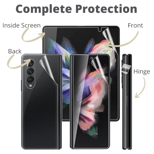 Image of Casecandy - [Set of 4 Screen Protector Guard For Samsung Z Fold 5 | Z Fold 5 Screen Protector (Front + Back + Inside Screen + Hinge Screen Protector) For Samsung Z Fold 5 - HD