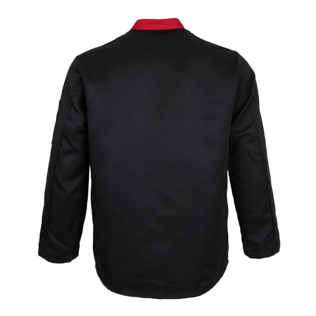 jojomis Professional Chef Jacket Long Sleeve Culinary Workwear - Black 3XL, Breathable & Wrinkle Resistant, Comfortable Spandex Blend