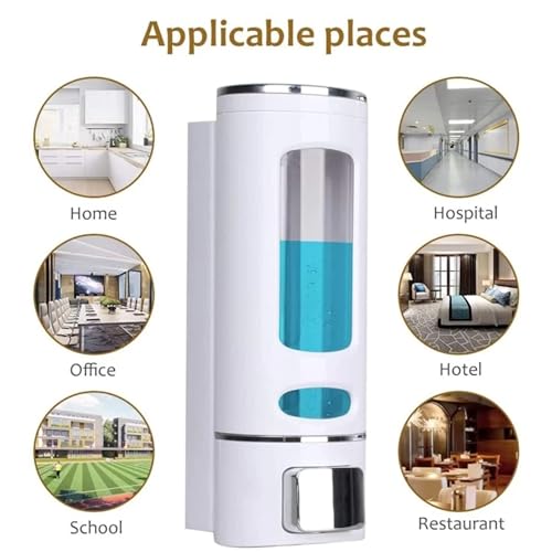 Image of Wall-Mounted Soap Dispenser for Bathroom, Wash Basin, Liquid Sanitizer & Shower Gel | 400ml Capsule Design, White ABS Plastic | Pack of 2 | Durable & Easy Refill