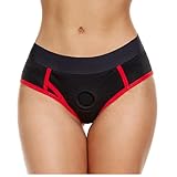 Slippie Strap On Shorts Harnesses Panties Womens Strap On Underwear for Couples Women Unisex Briefs for Strapless Strapon Briefs Shorts Black