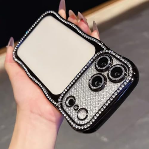 RNOZX For iPhone 16 Pro�p �����W���G���J�o�[ �E�F�[�u�G�b�W�P�[�X �\�t�g�P�[�X�iFor iPhone 16 Pro�p/�u���b�N�j