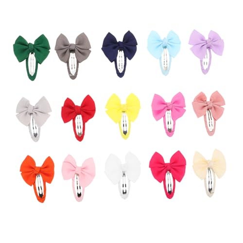 30 Pinces à Cheveux Snap pour Fille et Garçon ORFOFE Barrettes Nœuds Colorés