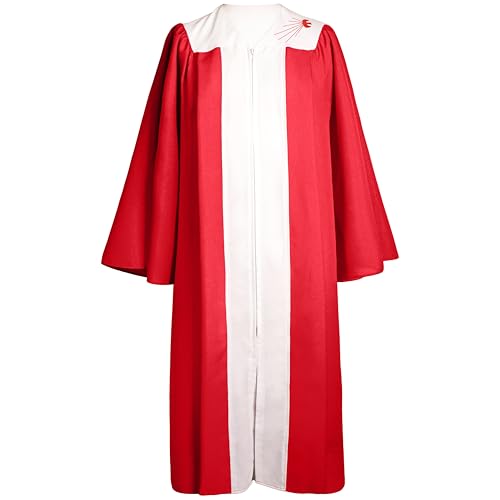 Remembrance Confirmation Robe (5'9"- 5'11") - Red and White with Dove, Church Gown