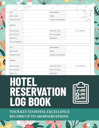 Hotel Reservation Log book: Lodging Guest Book, Front Desk Bookin...