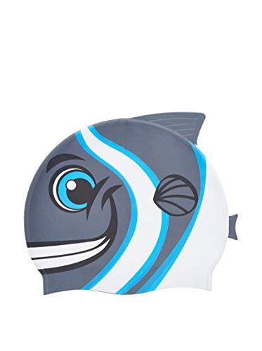 TYR Kid's Charac TYR Happy Fish Swim Cap, Charcoal
