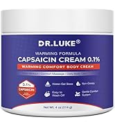 Dr. Luke Capsaicin Cream 0.1%, Warming Comfort Body Cream, Water-Gel Base, Non-Greasy, Easy to Wa...