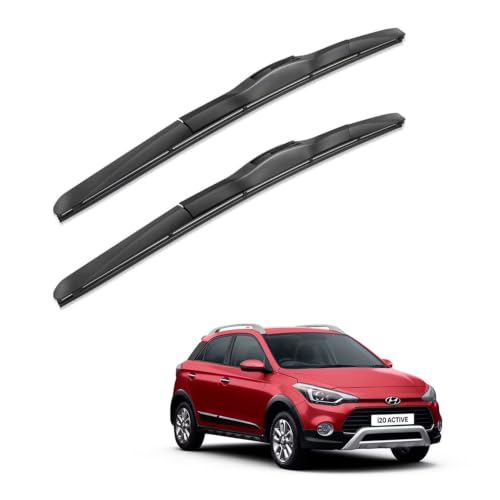 Image of Oshotto Frameless (O.E.M Type) Wiper Blades Compatible with Hyundai i20 Elite /Active (24 inch / 16 inch)