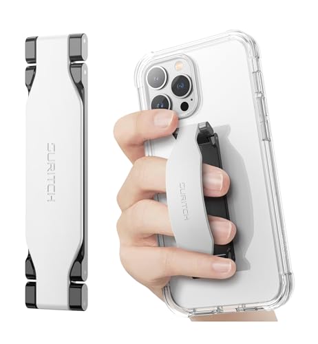 SURITCH Phone Grip Strap Finger Loop Holder for Back of Phone, 2-in-1 Soft Silicone Gripper Kickstand for iPhone Samsung and Most Cell Phone Cases, 3.94" White