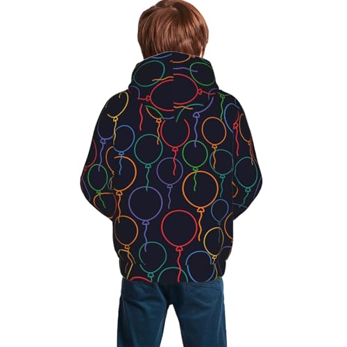 Colorful Balloons Kid Hoodies Boys Sweatshirts Girls Pullover with Pocket4