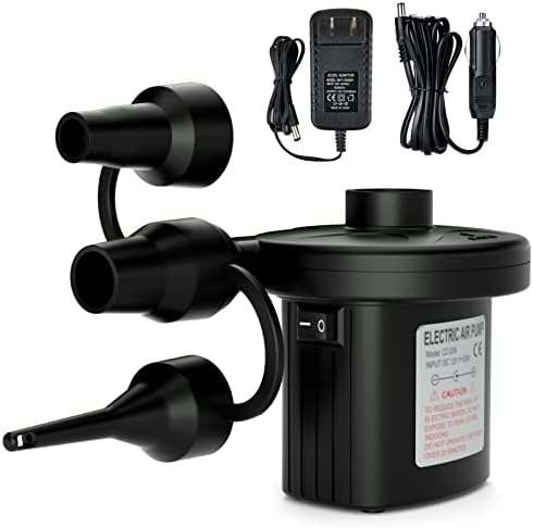 Jasonwell Electric Air Pump Portable Quick-Fill AC DC Inflator Deflator Pump for Air Mattress Inflatables Pool Floats Water Toy Raft Bed Boat Pool Toy with Nozzles110-240 V