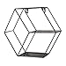 N/A/a Estantes de Pared de Hierro Forjado Flotante Hexagonal, Rejilla para Colgar en La Pared, Fondo de Sofá, Decoración para El Hogar, Dormitorio, Sala de - Negro