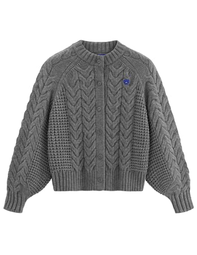 Aelfric Eden Chunky Cardigan Sweaters for Women Oversized Cable Knit