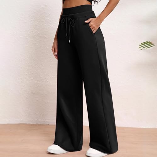 Womens Wide Leg Sweatpants High Waisted Baggy Sweat Pants Women Lounge Track Workout Joggers with Pockets3