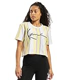 Moderner Look und bequeme Passform. Das Kk Signature Stripe Crop Wide T-Shirt hat alles, was Frauen T-Shirts haben sollten.