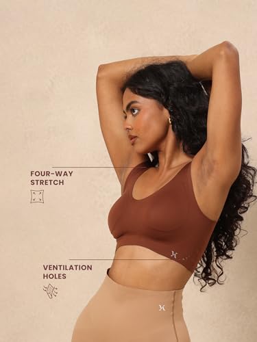 Image of Krvvy Ultrasoft Bralette | Wireless and Seamless Everyday Bra for Women | Full Coverage Slip-On Bralette with Removable Pads | Lightweight Comfort Fit