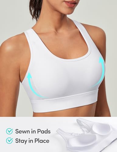 Image of IUGA High Impact Sports Bras for Women High Support Racerback Sports Bra with Sewn-in Pads Adjustable Straps