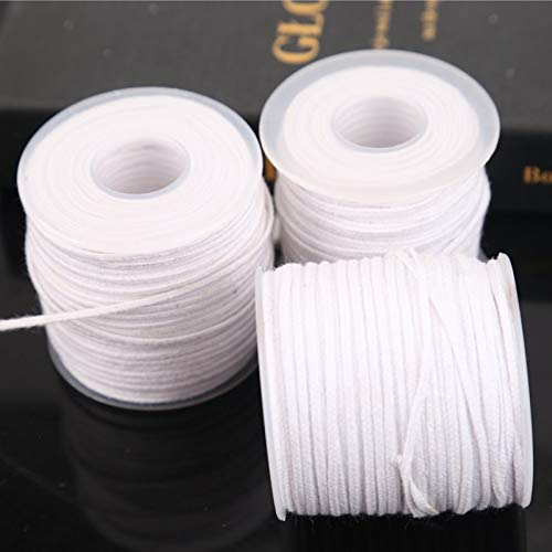 24 Ply Cotton Candle Wicks Bulk 200 Ft 66 Yards #24Ply/Ft Braided Wick Spool White Woven Candle Wicks For Candle Making In Max Dia 2 Inch Pillar, Candle Wick Only (No Metal Tabs) #TOP3