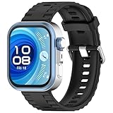 Fit for HUAWEI Watch FIT4 Pro Watch Band Women Men, Quick Release Silicone Replacement Bands Straps Wristbands Bracelet Fit for HUAWEI Watch FIT4/Watch FIT3 Smartwatch (Black)
