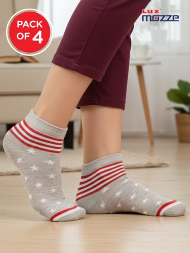 Image of Orbit Ankle Length Socks for Men |Made With Durable & Breathable Cotton | Ideal for Gym, Running, Office | 3 Pair -Multicolor