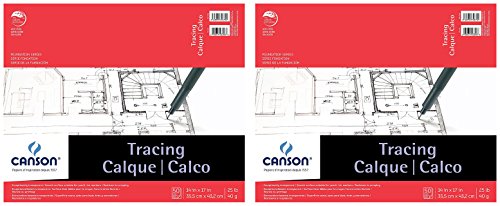 Canson Foundation Tracing Pad, 14"X17" Fold Over Bound 2-Pack #TOP13