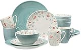 Service bestehend aus: 4 Kaffeebecher (330 ml), 4 Schalen (15 cm Ø, 8 cm hoch), 4 Speiseteller (26,5 cm Ø) und 4 Kuchenteller (21,5 cm Ø)