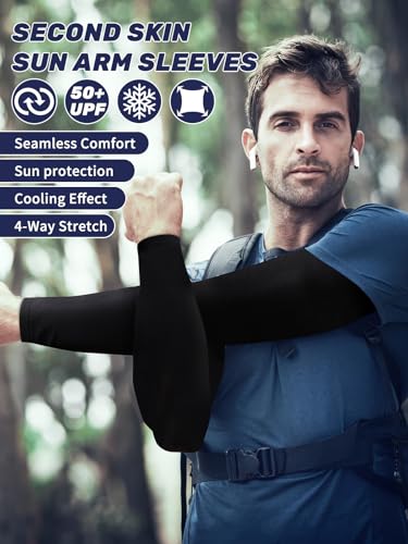 Arm Sleeves for Men Women, UV Sun Protection Compression Cooling Sun Sleeves Tattoo Cover - Volleyball Golf Baseball2
