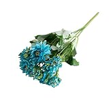Greenlans 1 10-Künstliche Chrysanthemum Hochzeit Bridal Bouquet Home-Dekor, blau, Einheitsgröße