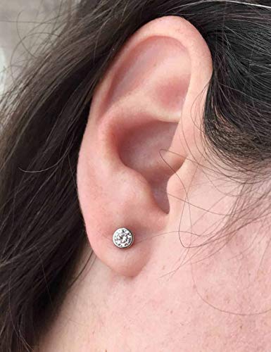 Comfyearrings Cz Crystal Bezel Stud Earrings #TOP6
