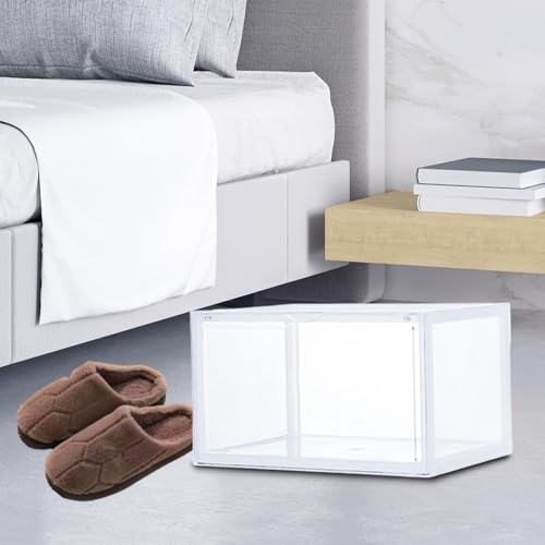 Boîte rangement chaussures antipoussière empilable avec côté transparent ouvert taille S - 5