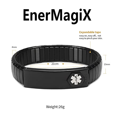 Medical Alert Bracelet for Men Women, Stainless Steel Personalized Adjustable Elastic Medical ID Bracelet for Diabetes, Allergies, Epilepsy, Penicillin, Writeable Cards4