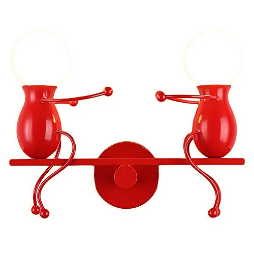 Preisvergleich Produktbild Wandleuchte Creative-Puppe Seesaw Wandleuchte Rot Schwarz Weiß Wandleuchte Wohnzimmer Schlafzimmer Treppe Balkon-Hintergrund-Wand-helle Befestigungs-E27 (Color : Red)