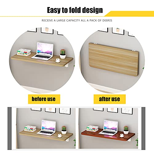 Rxbfd Wall Mounted Workbench Wall Hanging Folding Solid Wood Drop-Leaf Table Small Fold Down Kitchen Table Heavy Duty Fold Fown Dining Table Computer Desk #TOP6