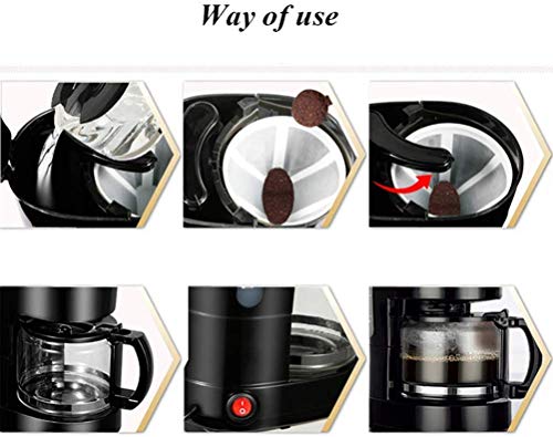 YINGGEXU Kaffeemaschine. Filterkaffeemaschine, 0.6L Anti-Drip-Design abnehmbare Filter warm halten, 600W… – Bild 5