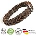 CopcoPet Hundehalsband aus Fettleder 30–34 cm x 15mm Cognac – Geflochtenes Lederhalsband – Messing mit Dornschließe – Robust & verstellbar – Für kleine Hunde, ideal für Alltag & Training