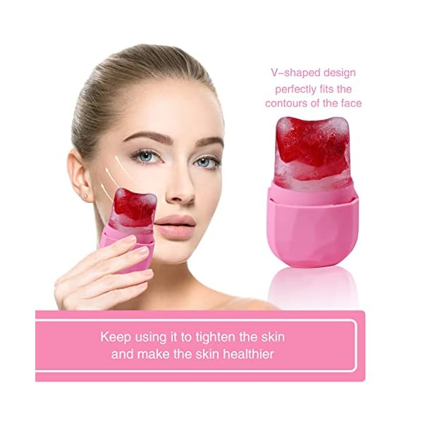 WMKGG Ice Curler for Face, Ice Facial Curler for Face and Eye, Reusable Silicone Molder Facial Remedy Instruments (Pink) - Image 4