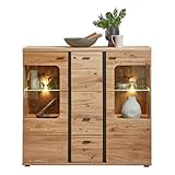 stella trading mobile da soggiorno moderno con cassetti e illuminazione a led, effetto anticato artisan oak, 145 x 134 x 38 cm