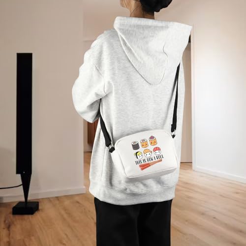 POFULL Sushi Lover Gift Sushi Party Gift Japanese Cuisine Sushi Lover Gift This Is How I Roll Corssbody Bag4