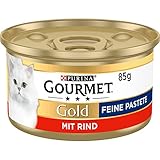 PURINA GOURMET Gold Feine Pastete Katzenfutter nass, mit Rind, 12er Pack (12 x 85g)