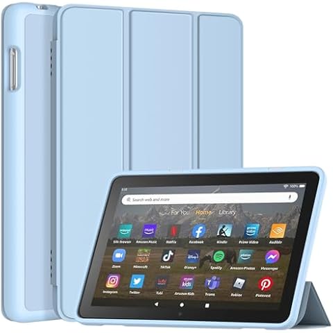 DJ&RPPQ Case Cover for 8-Inch Tablet (12th Generation/10th Generation, 2022/2020 Release), Incompatible with Samsung iPad - Sky Blue Cover