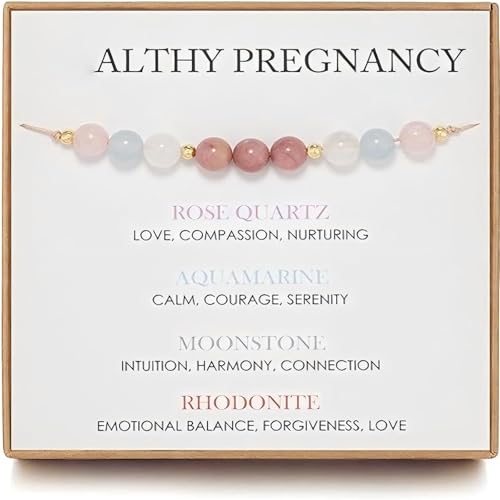 Embhlitfe Braccialetto regolabile per gravidanza, regalo per futura mamma, con biglietto di incoraggiamento, regalo premuroso per neomamme, baby shower e maternità per mamme in attesa e per la prima