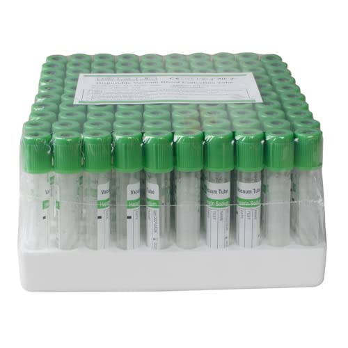 3 ml x 100 Tubos de extracción de sangre al vacío Tubos de heparina sódica 12 x 75 mm Cover