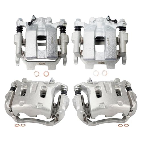 Image of TRQ Brake Caliper Set Compatible with 2011-2012 INFINITI G25 2011-2013 G37 2012-2013 M35h M37 M56 2015 Q40 2014-2017 Q70 2016-2018 Q70L 2010-2018 Nissan 370Z 2011-2014 Murano