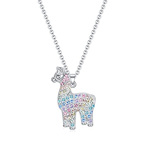 Girls Colorful Llama Necklace
