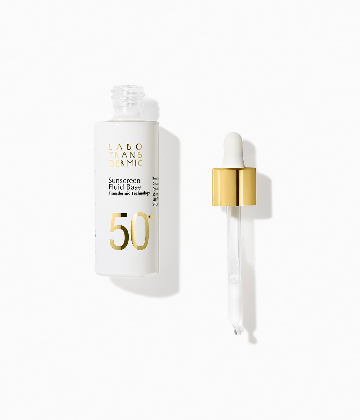 LABO TRANSDERMIC BASE FLUIDA SPF 50+ Emulsione Ricca protezione solare UVA UVB Rich Emulsion contagocce 30ml