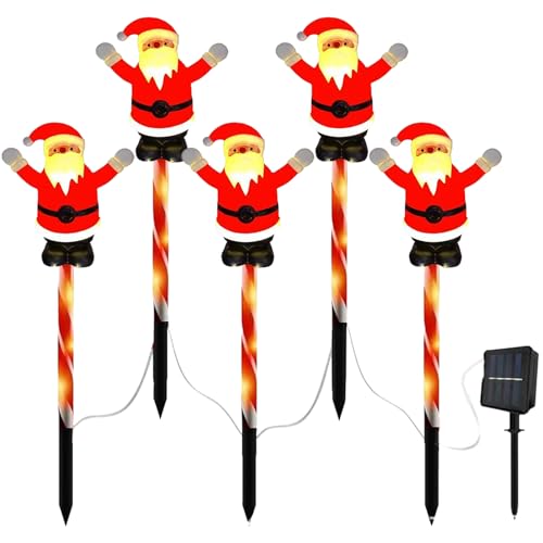 Jodsen Weihnachtsbeleuchtung Solar Außen, 5 Stück Weihnachtsweg...